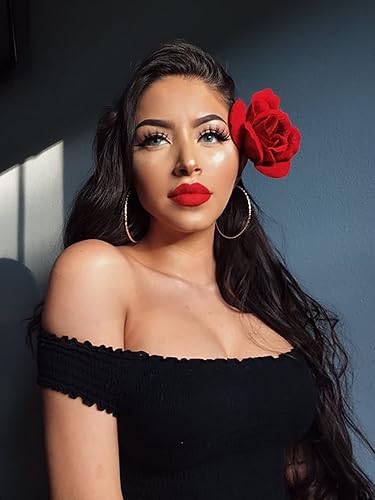 Miniatura 7 de DRESHOW Pinza para el cabello con diseño de rosa broche floral para mujer accesorios para el cabello de rosa paquete de boda 516