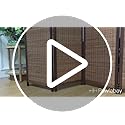5 Panel Room Divider Screen,5.6 FT Tall Bamboo Room Divider Folding Privacy Screen,Freestanding Room Divider for Room Seperation,Brown