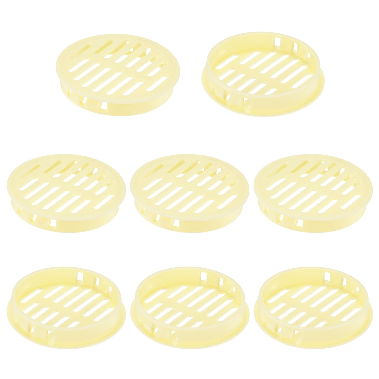 M METERXITY 8-Pack Round Soffit Vents, 80mm/3.15 Inch Plastic Circular Soffit Vent Cover Air Vent Grille Mesh Hole for Bathroom Home/Office/Kitchen/Cabinet/Wardrobe [Beige]