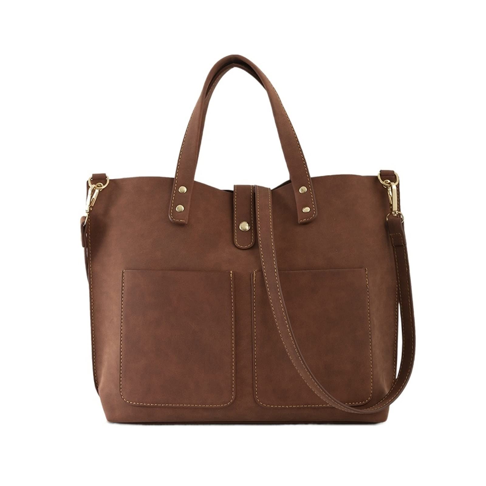 GEUXE Ladies Handbag, Women's Handbag Large Capacity Shopping Bag Women's Leather Shoulder Bag (Color : Coffee bag)