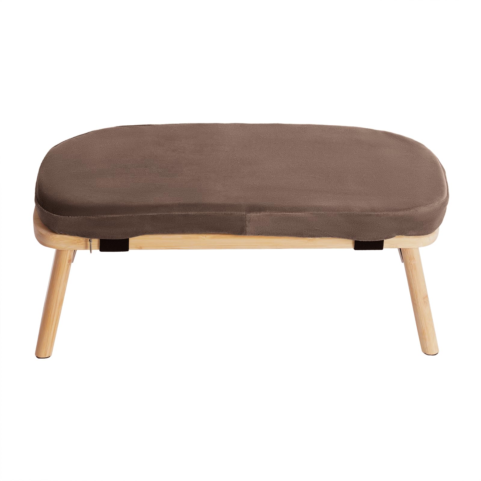 Meditationsbank klappbar, Yogahocker mit Kissen, Meditationsbank, Meditationsstuhl faltbar, Yogastuhl, Hocker, Meditationshocker, Ergonomisch, Kissen, Kaffeefarbe