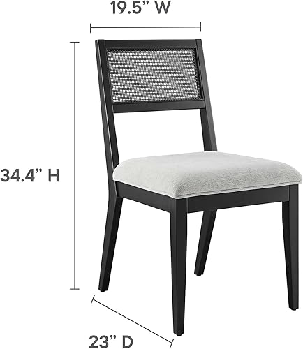 Miniatura 3 de Modway Nimba Silla de comedor, tejido jaspeado gris claro