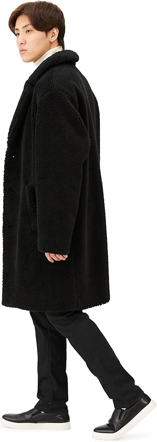 Amazon | [ヘルノ] COAT 【公式】 エコファーコート メンズ ブラック