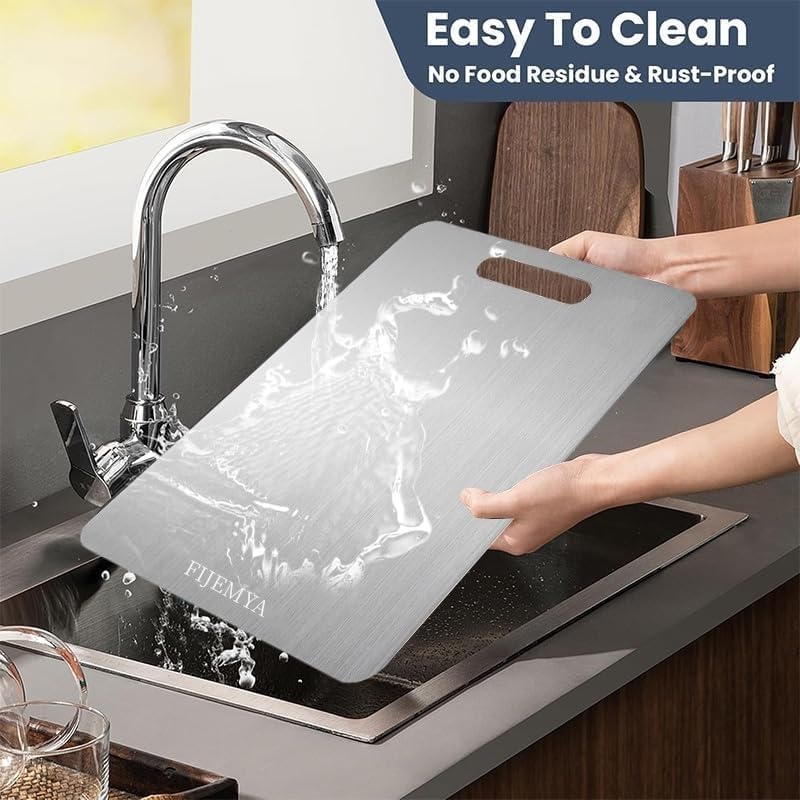 Miniatura 4 de Katuchef Tabla de cortar de titanio para cocina, tablas de cortar de titanio puro Katu Chef, tabla de cortar de titanio no tóxica de doble cara para