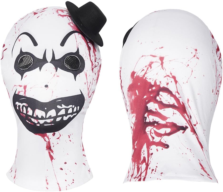 Movie Cosplay Jumpsuit White Uniform Outfit Full Set Halloween With Neck Mask Hat - Image 6