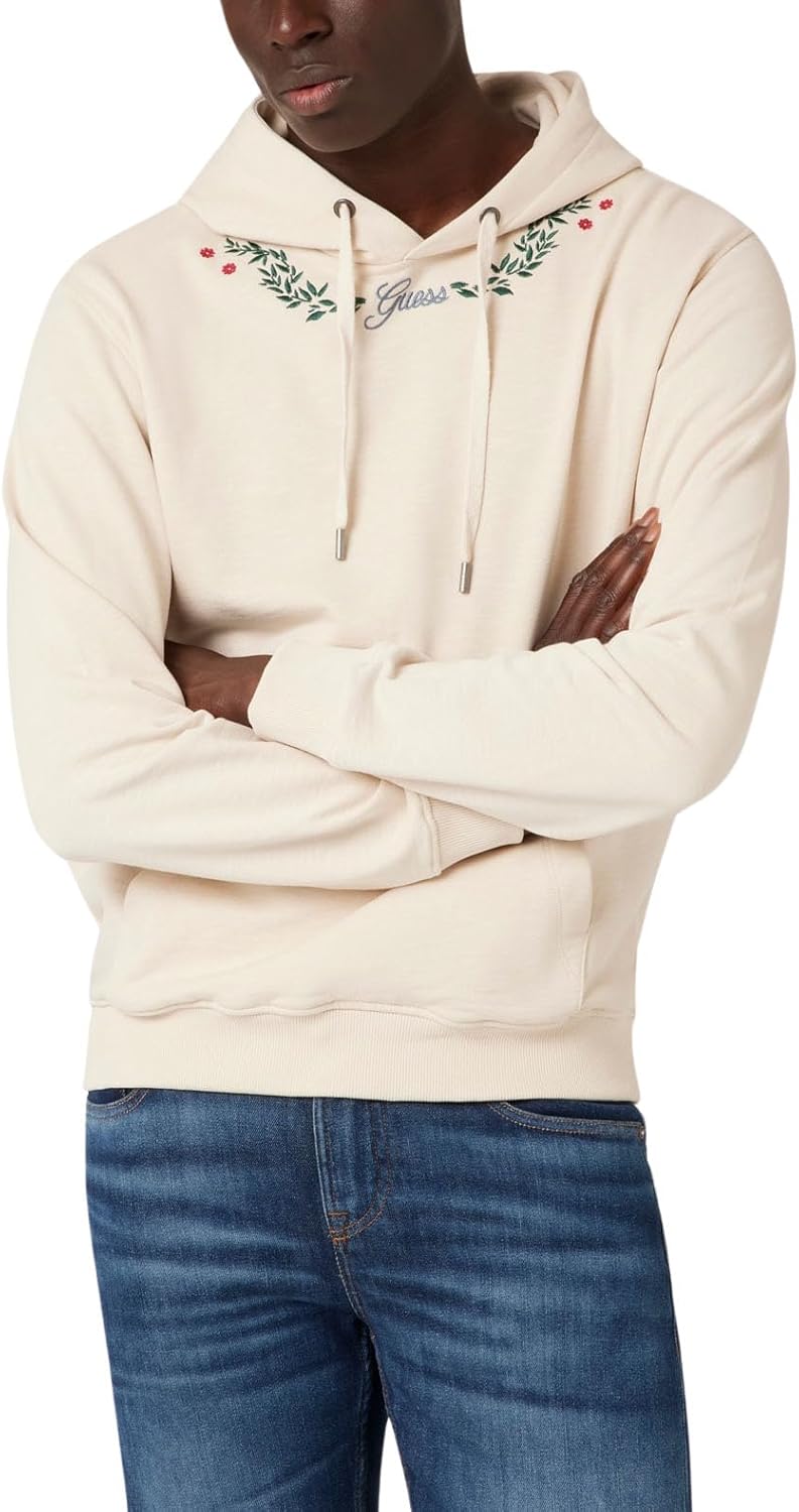 GUESS Men's Mini Flowers Hoodie Sweatshirt