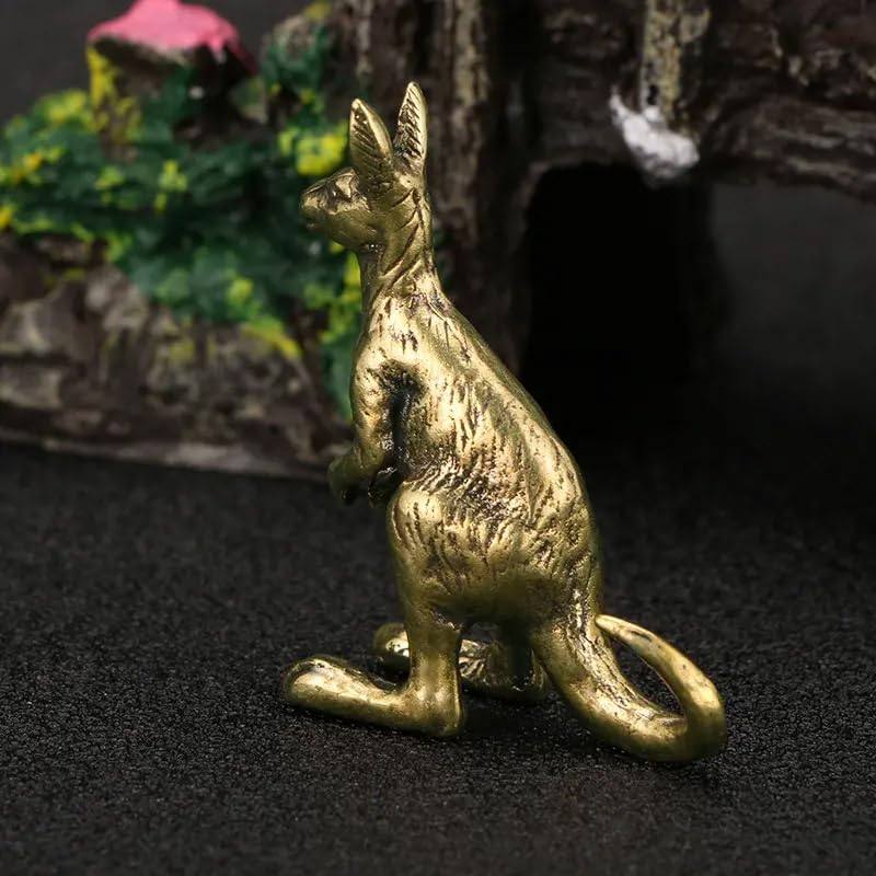 Figuritas mini canguro vintage de latón, set 3 piezas miniatura 7