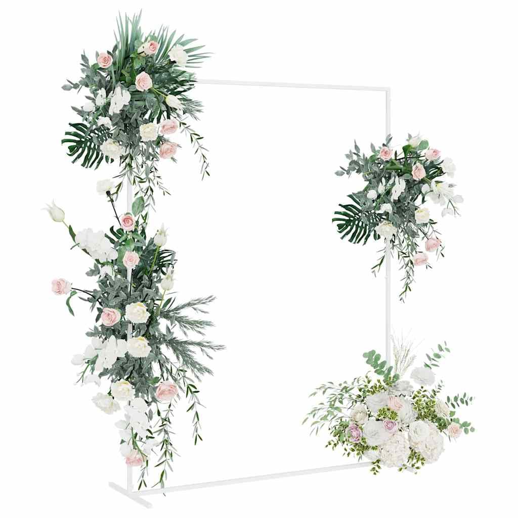 Weißer Hochzeitsbogen aus Stahl 150 x 49,5 x 200 cm für Garten Terrasse Pergola Pergola Gitter Rankhilfe und Sichtschutz wetterfest