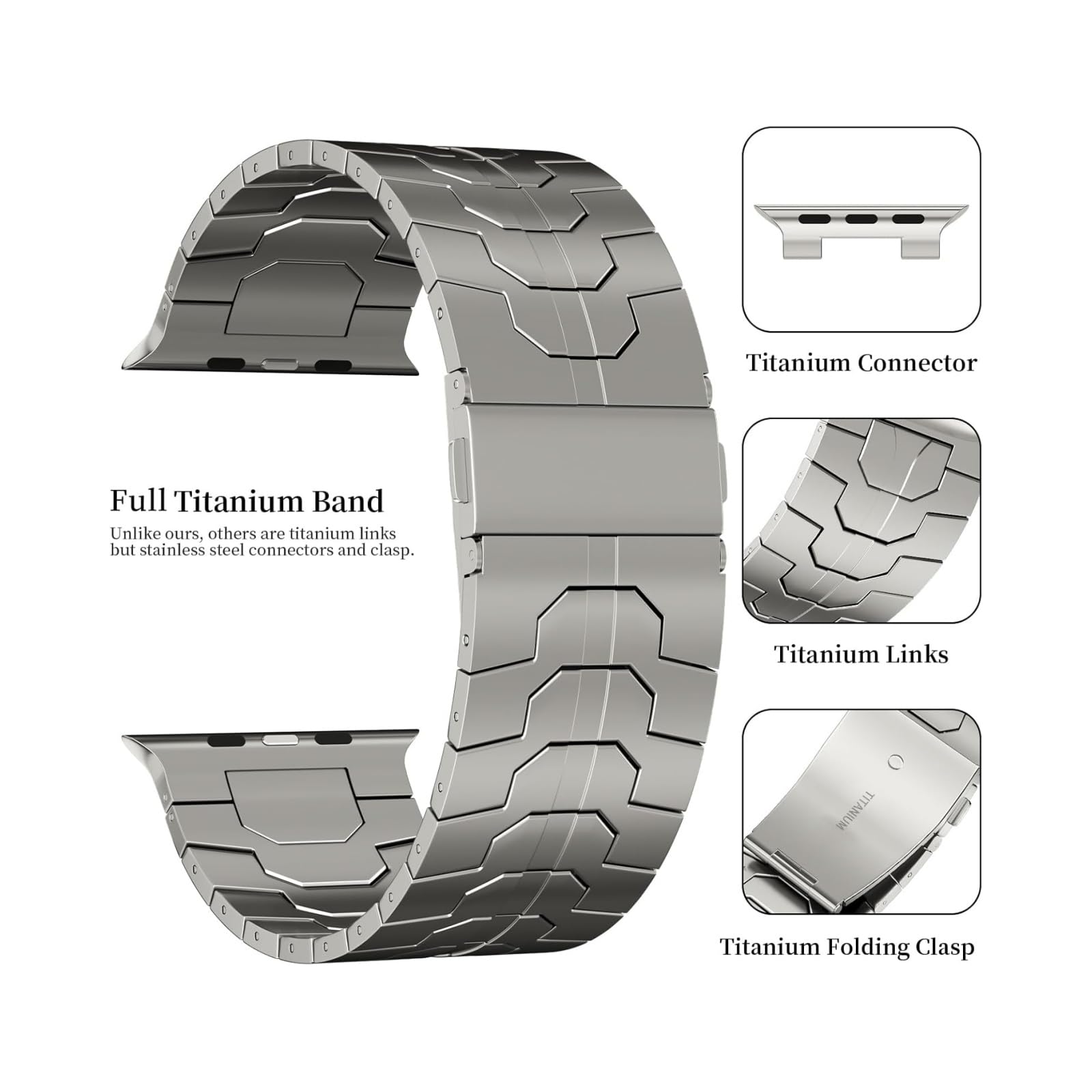 Strappo Fully Titanium Apple Watch 49 mm Magnetico - Dettaglio