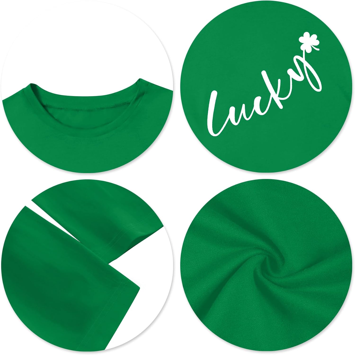 Kids St. Patricks Day Shirts: St Patty's Shamrock Long Sleeve Shirt Boys Girls Lucky Tee Irish Clover Tops 5-14 Years