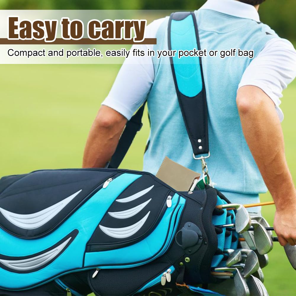 DONGKER Porta Tarjetas de Golf con Bolígrafo, Billetera de Cuero PU para Tarjetas de Puntuación, Regalo para Golfistas