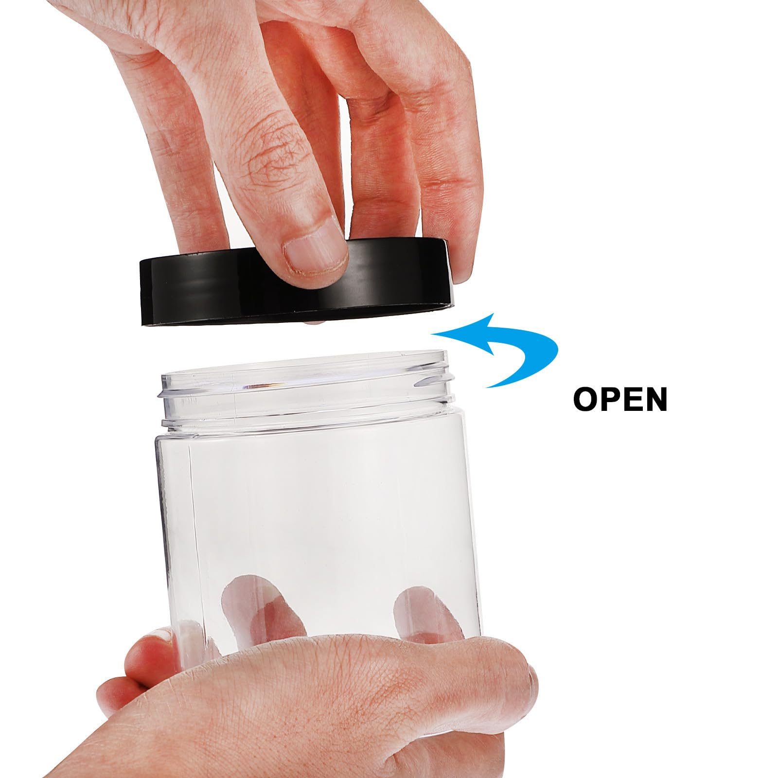SHINEOFI Lot de 12 Bocaux de Conservation Alimentaire Transparents en Plastique, Hermétiques avec Couvercle, 500 Ml, Boîte de Rangement Étanche Cuisine, Stockage des Aliments et Céréales,