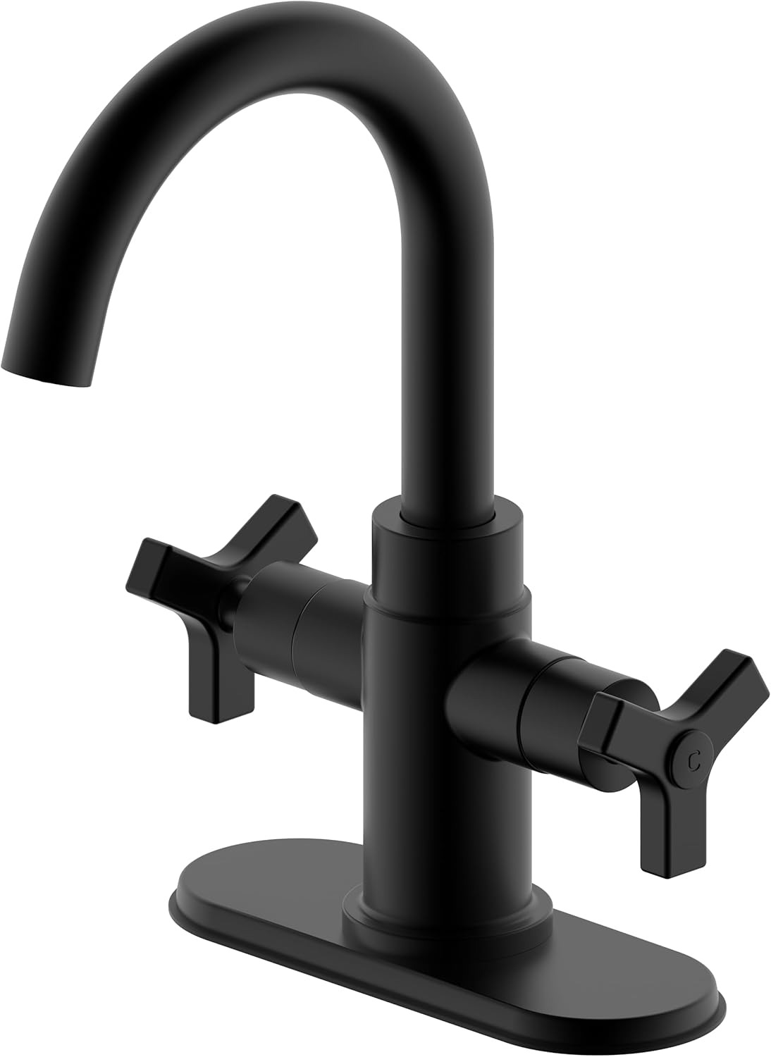 Matte Black Bathroom Faucet,Two-Handle Bathroom Sink Faucet Water Supply Line,1 Hole or 3 Hole Lavatory Vantity Faucet,F-0081-MT