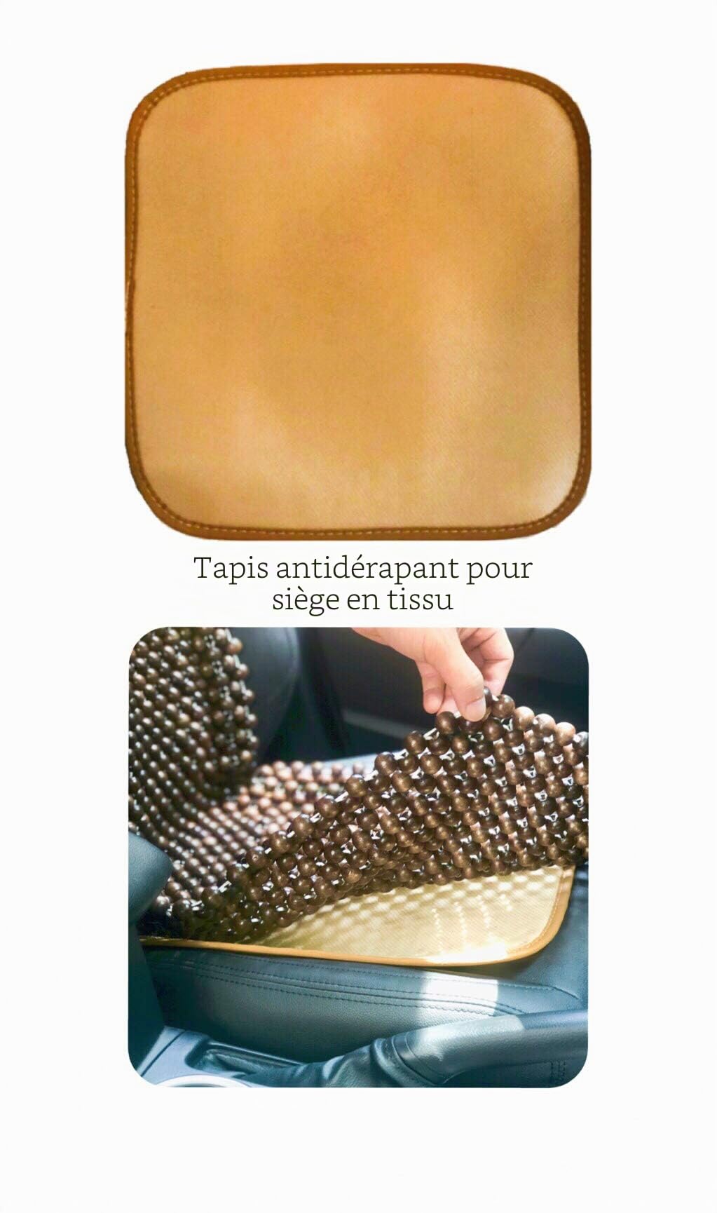 Housse de siège de Massage Bois Naturel Perles Cool Coussin pour Voiture, Camion.