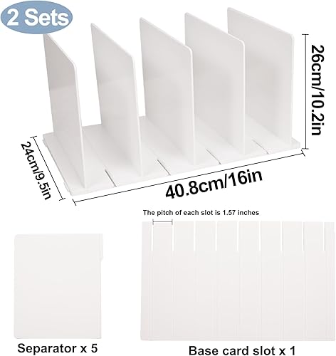 Miniatura 3 de VERONLY Paquete de 2 organizadores de bolsos para armario, separadores de estantes ajustables, estante de plástico para ropa, bolsos, organizador de