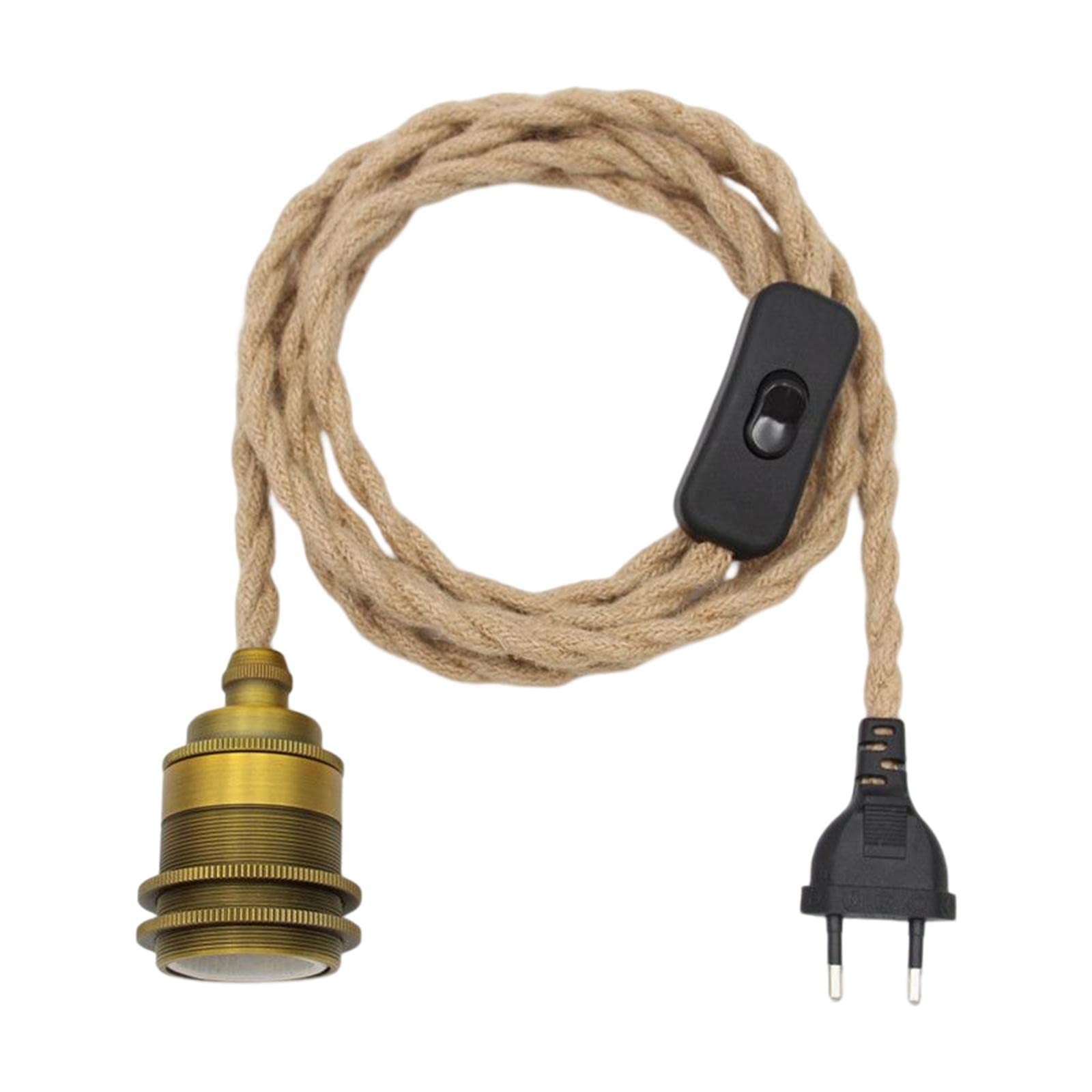 MERISHOPP™ Vintage Style Lamp Cord DIY Flexible for Industrial Pendant Lighting Light Brass-picture-24