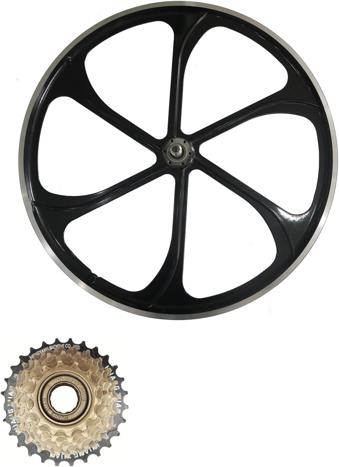 CDHPOWER 29" Bicycle Rear Mag Wheel 135mm w/ 7 Speed 14T-28T Rotary Freewheel,Aluminum Alloy Wheel Black Rear Rim