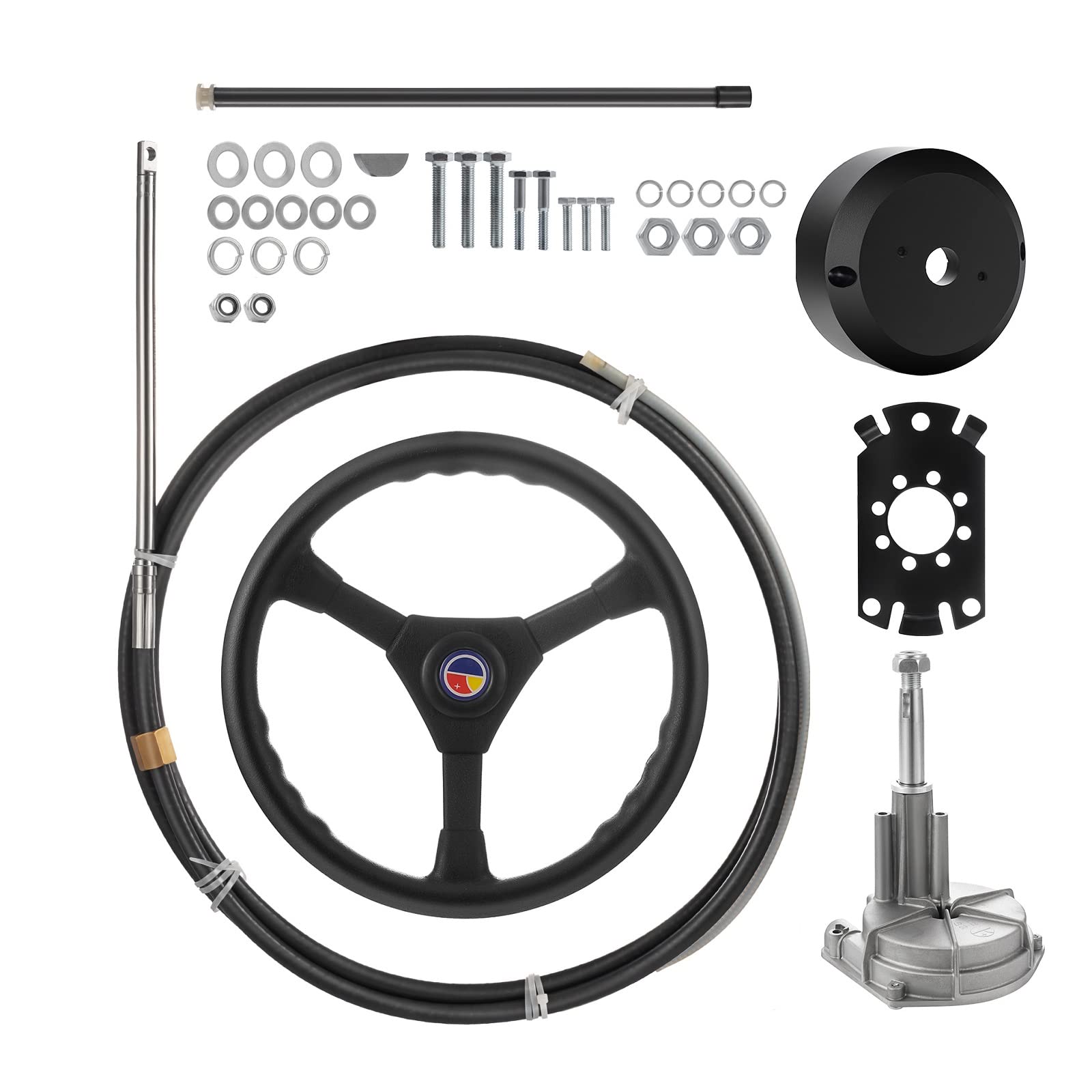 Buy Hihone Boat Steering System, 13Inch Boat Steering Wheel with 3/4Inch Tapered Steering Shaft
