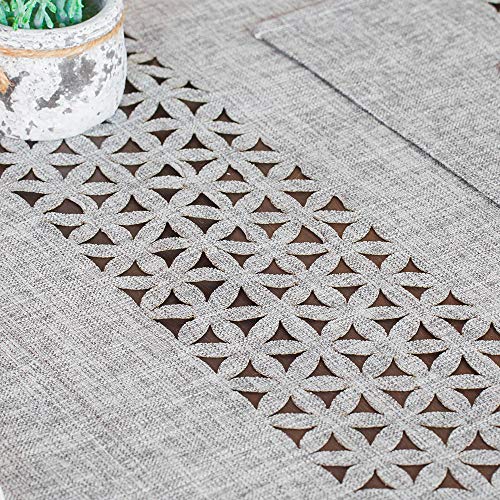 Artable Rectangle Table Runner Farmhouse Fabric Home Gary Table Runners With Well-Trimmed Edge For Picnics Indoor And Outdoor Dining Holiday Long Tables (Gray, 16 X 120 Inch) #TOP3