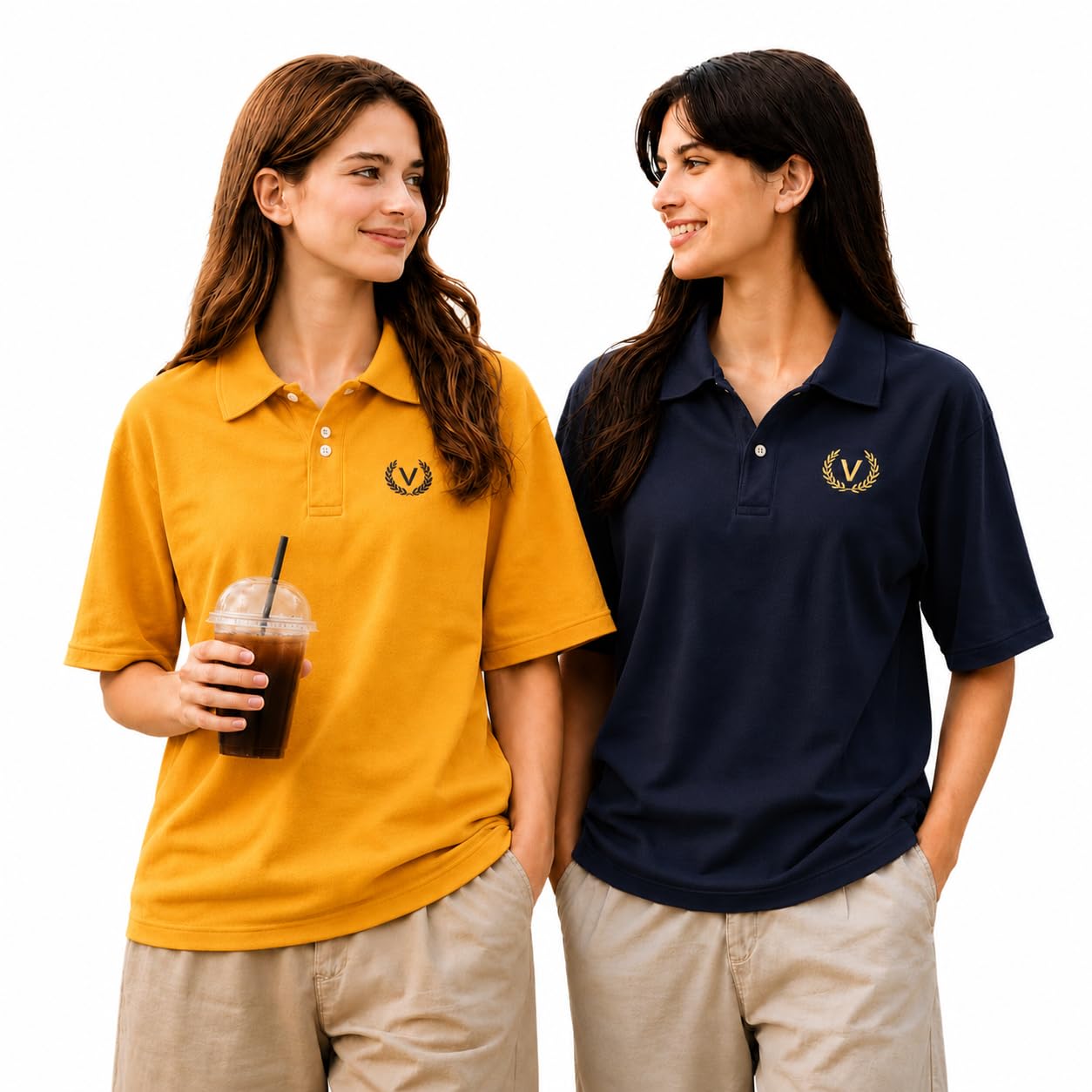 mack jonney Women's Regular Fit Solid Polo T-Shirt | Cotton Blend | Collared Neck | Half Sleeve Casual Polo Tee (Pack of 2)-MJ-475-picture-33
