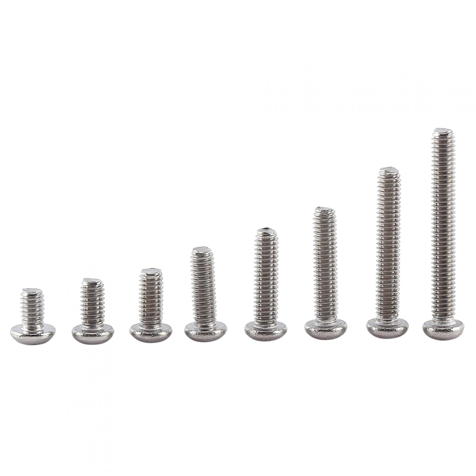 Akozon M2.5 - Set di 300 viti assortite per viti esagonali, testa in acciaio inossidabile A2 con dadi M2,5 x 4/5/6/8/10/12/16/20 mm (testa bombata)