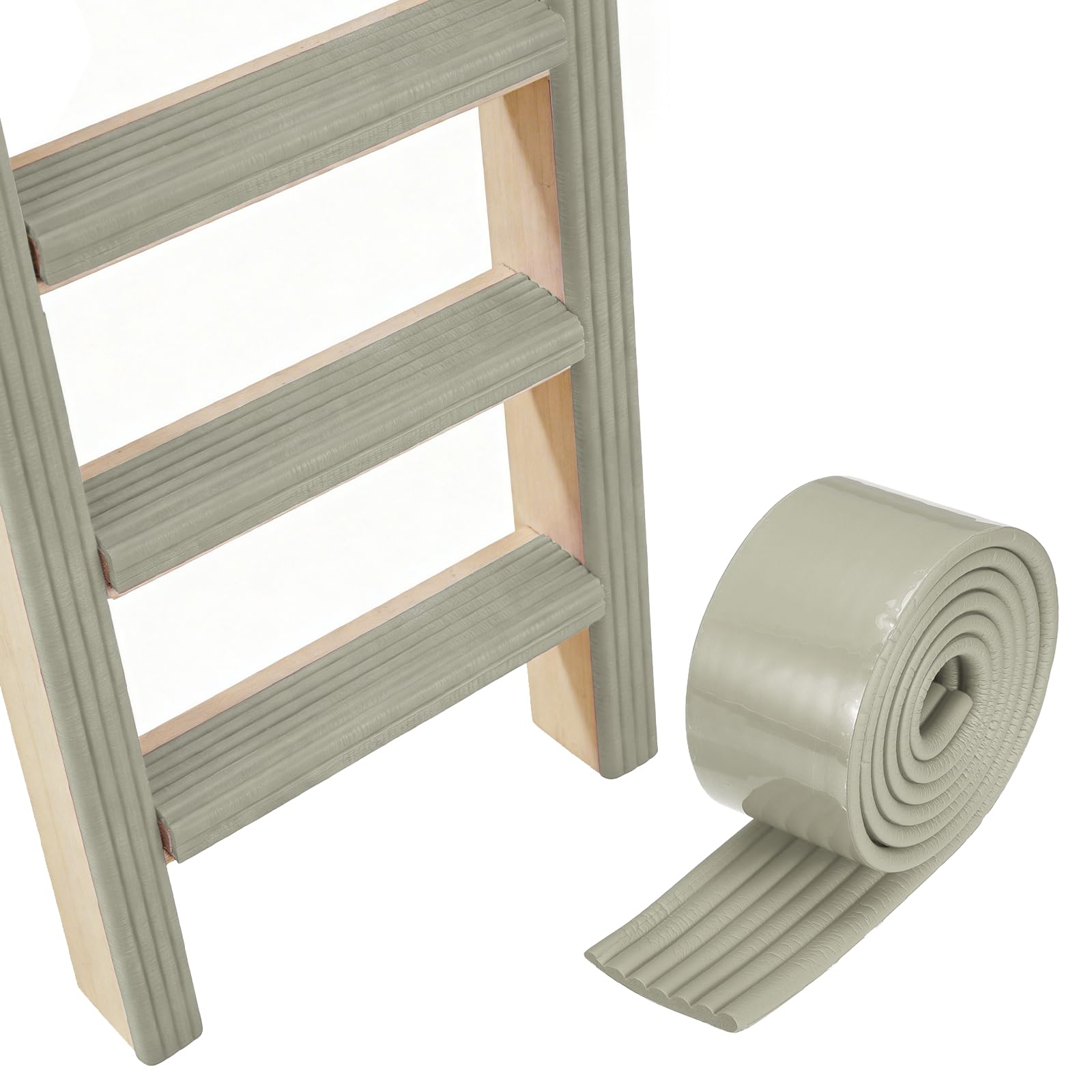 PATIKIL Bunk Bed Ladder Pad, (6.5ft, Gray), Self-Adhesive Bunk Bed Step Foam Padding Soft Extra-Wide Edge Protector Traction Treads, Suit for - Stair Steps/Bedroom/Kitchen