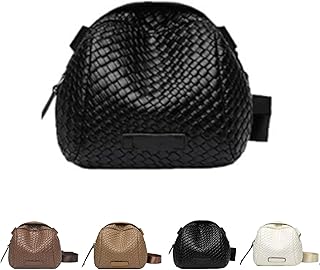 [NicpeT] レディース 大容量のシェルバッグ 本革ショルダーバッグ 2way 編み込み 本革 レザー バッグ 防水 編み込み 斜めがけ ハンドバッグ 通勤 肩掛け (ブラック)