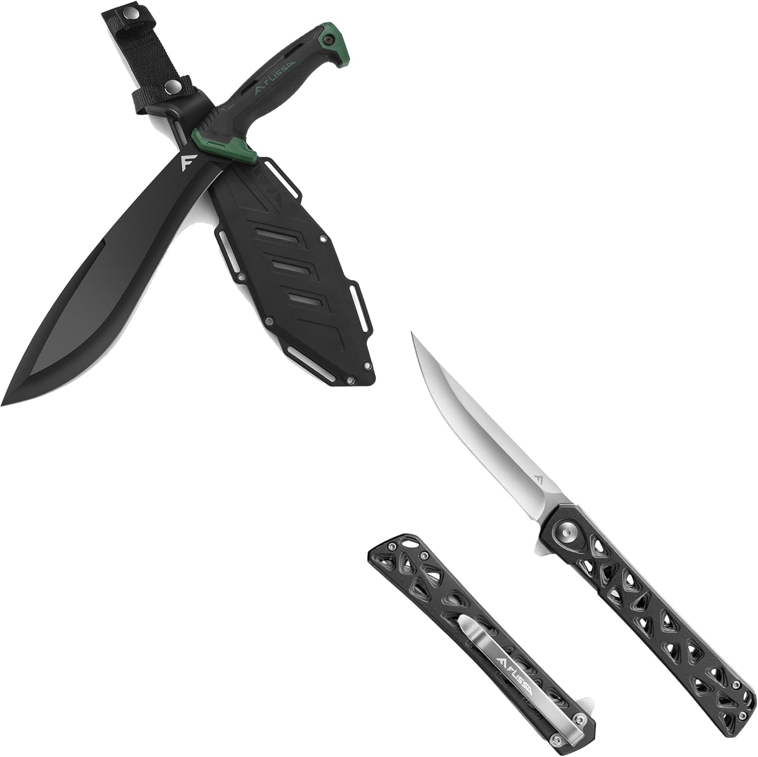 FLISSA Bushcraft Knife & 4.5" Folding Pocket Knife