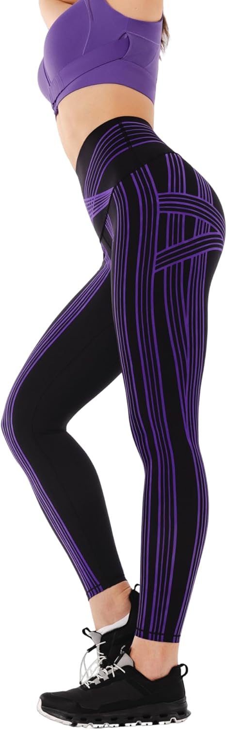 Fanka Powerband Resistance High Intensity Leggings for Women, High Compression Full Length Workout Yoga Pants
