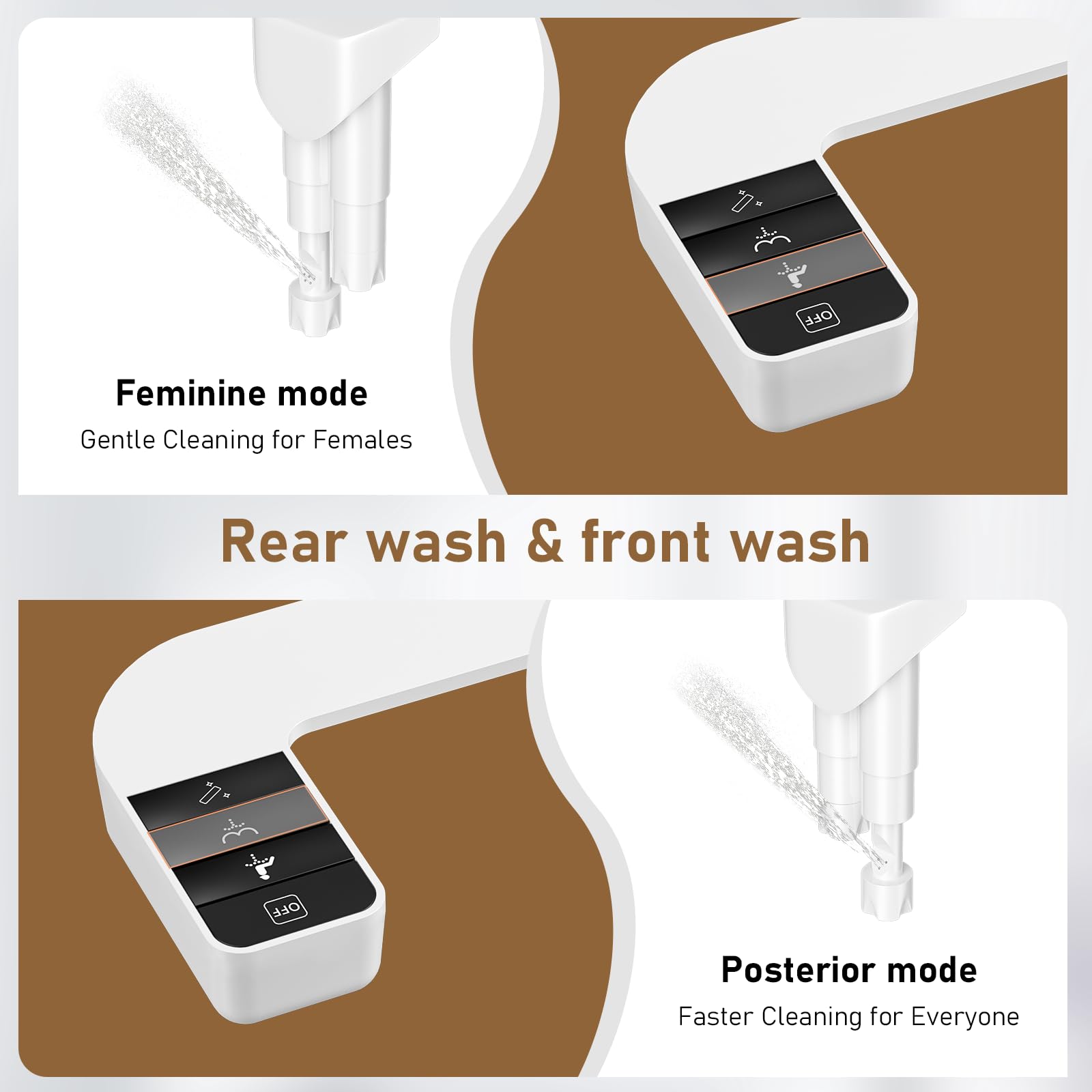 Bidet Attachment for Toilet UK Ultra-Slim Bidet Toilet Seat Attachment with Self-Cleaning Dual Nozzle (Frontal & Rear Wash) - Image 2