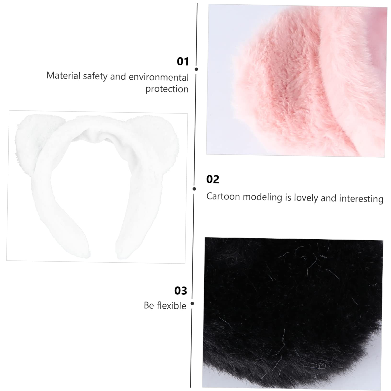 DOITOOL 6piezas Diadema De Pelo De Felpa Para Mujeres De Para Maquillaje y Cuidado Facial y