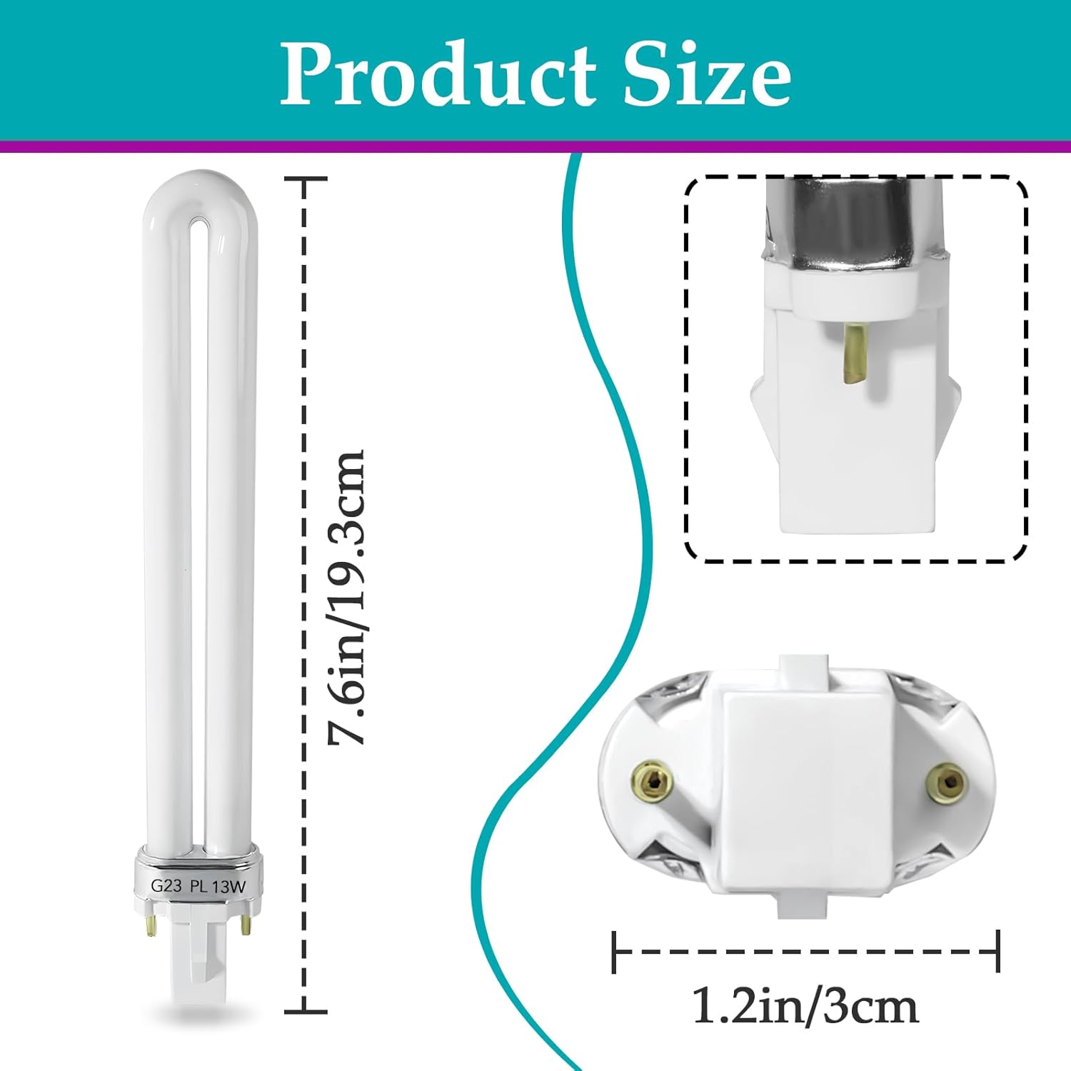 4 PCS PL13-E-FFP 13W Type E Fluorescent Light Bulb Compatible with OttLite T1333E, Neutral White CFL Twin Tube Plugin Light Bulbs, G23 Base