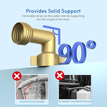 Lifefilter RV Water Filter with 90 Degree Elbow and Flexible Hose Protector | Reduces Chlorine, Bad Taste, Odor in Drinking Water, Dedicated for RVs Campers Marines, 4 Pack