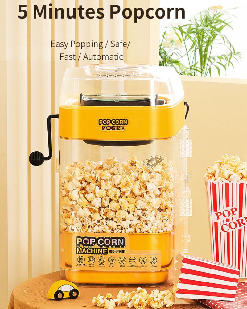 Macchina per popcorn, Macchina per popcorn, Macchina per popcorn ad aria calda, Popping Qucik da 2 minuti, per spuntini senza grassi, sani e senza olio, per bambini, Serate cinematografiche 350 W