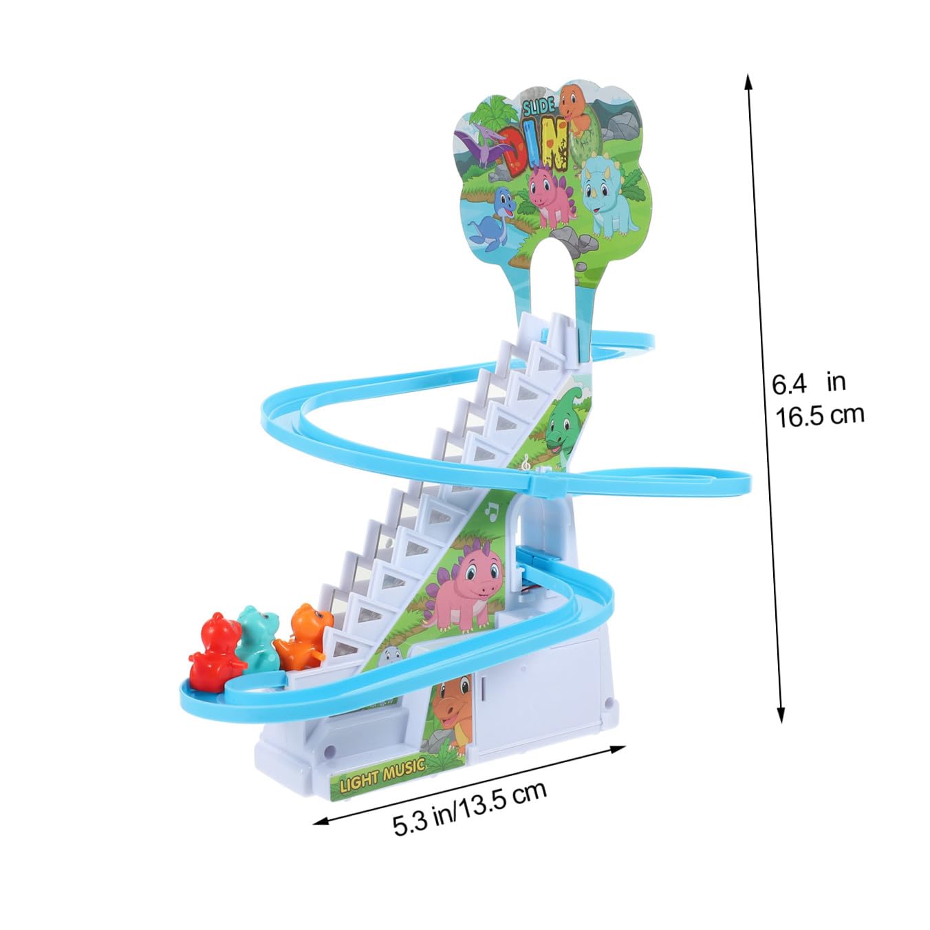 GALPADA Giocattolo Dinosauro su Pista Elettrico in Plastica Argento | Resistente All’usura e Inodore, per Bambini, Coordina Mano-occhio e Abilità Manuali