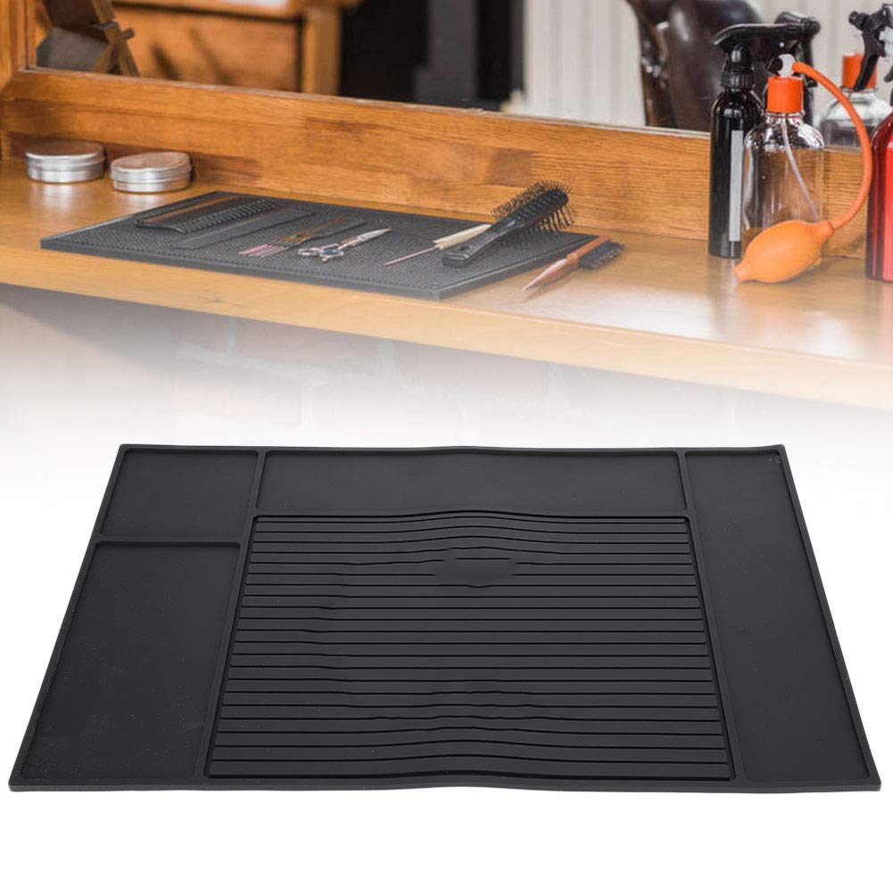 Agatige Alfombrilla Organizadora De Herramientas De Peluquero, 30x45cm PU Varias Casillas Antideslizante Herramienta De Peluquería Bandeja Peluqueria Barberia Accesorios Para Uso En Salón Peluquerías