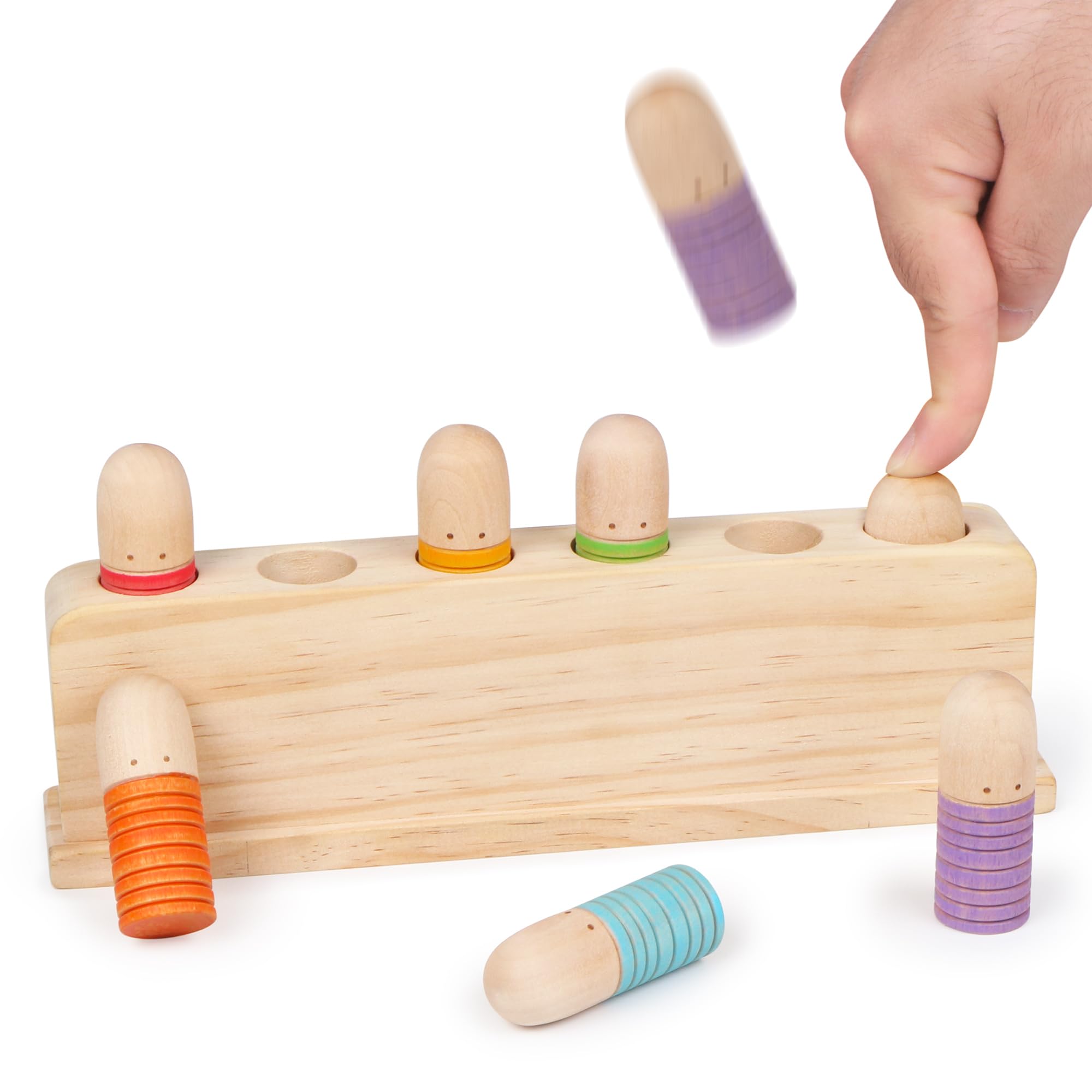 Totatatree Pop Up Wooden Puppets | Wooden Toys for Boys and Girls, Montessori Toys Matching, Special Festival Gift for Kids 2 3 4
