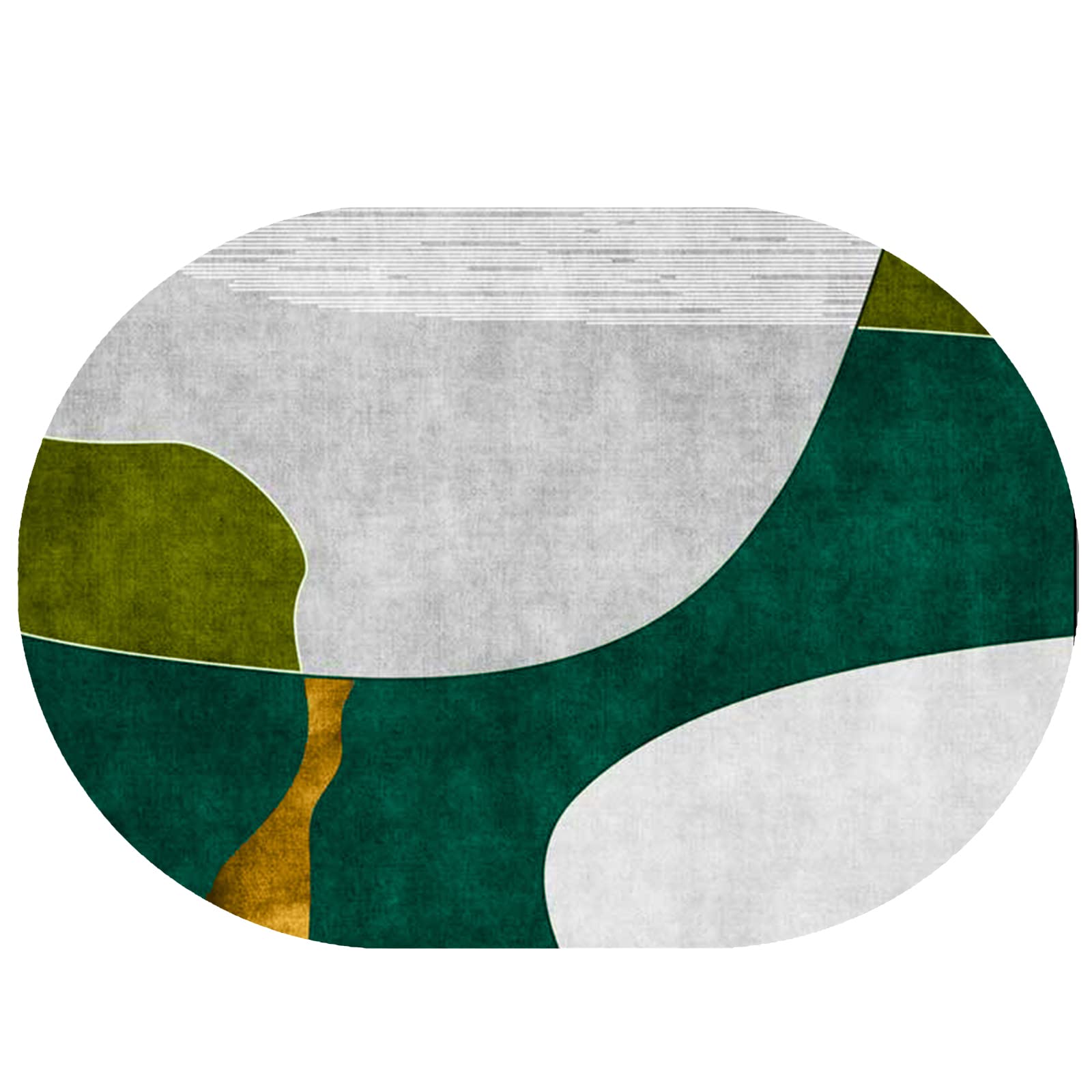 Tapis Ovale Antidérapant 90x150 Cm - Lavable & Déco Moderne - Salon, Chambre, Balcon