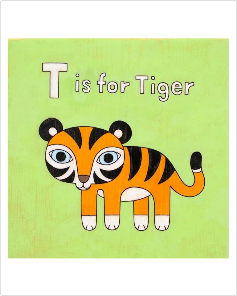 Wall Decor Art Print, Alphabets, T is for Tiger