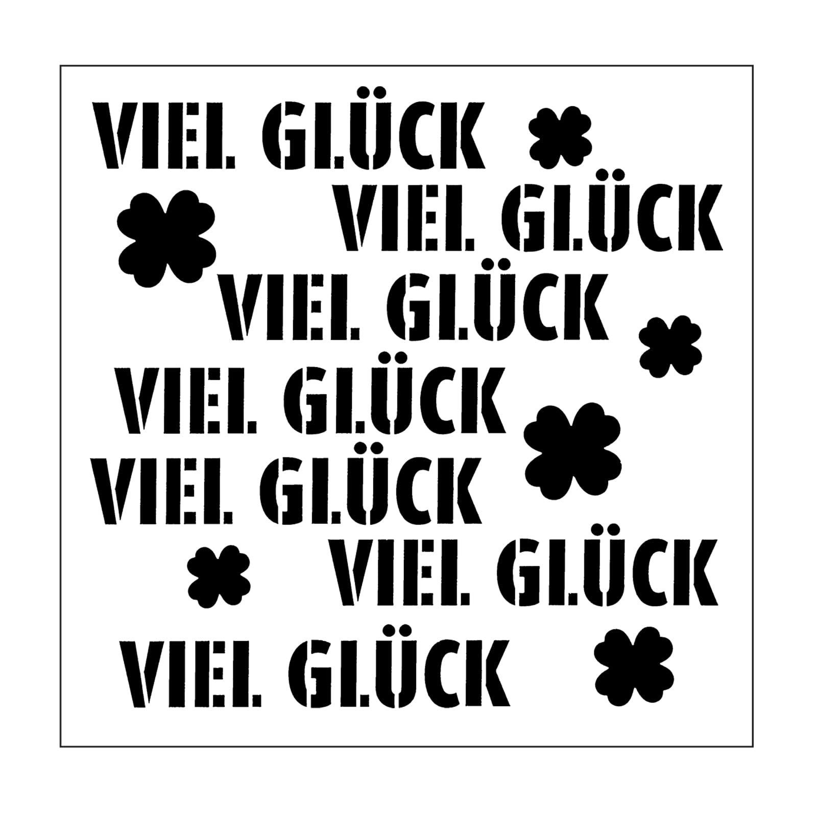 Vaessen Creative Art Stencil Stencil, Good Luck, to add Colourful Patterns and Textures to Craft Projects