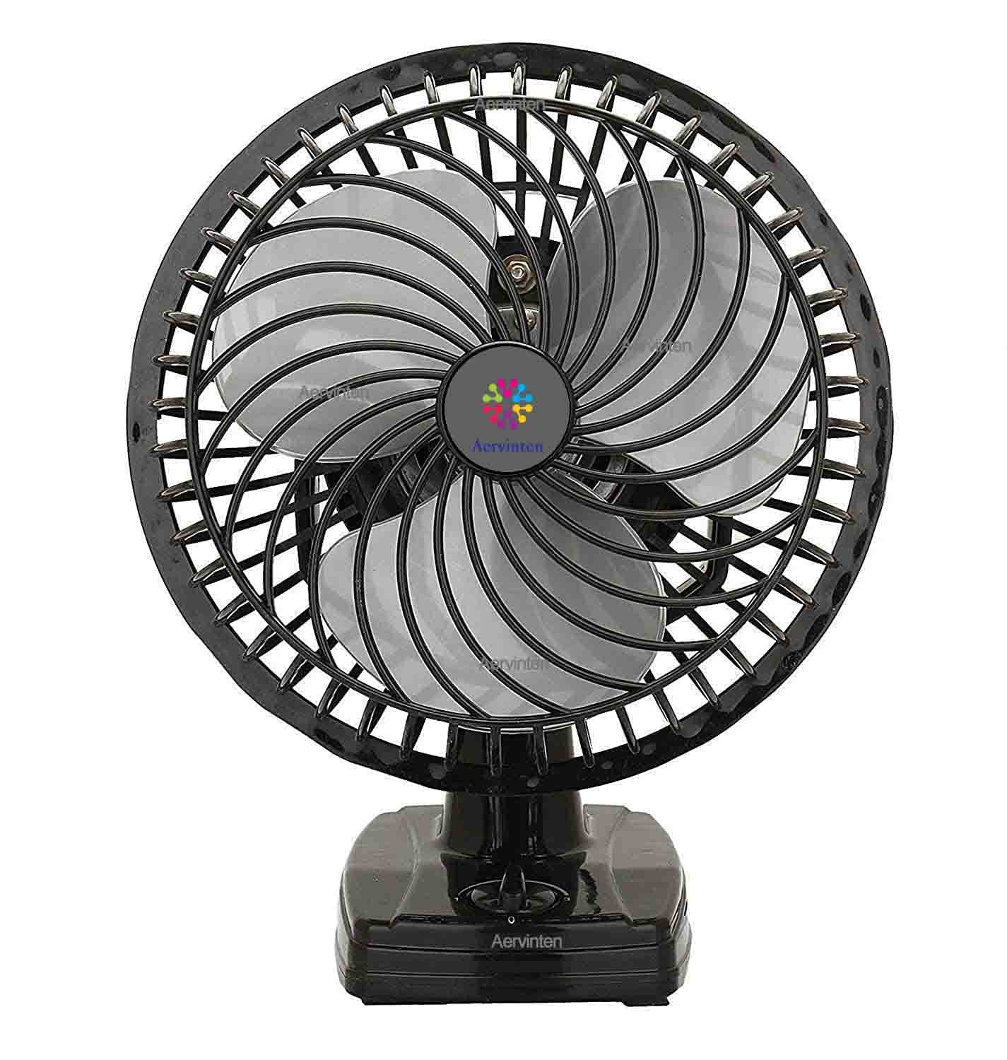 Aervinten Model –Black Cutie Wall/Table Noiseless Table fan Best table fan  for office and room Inch limited Edition Speed control Mode with year