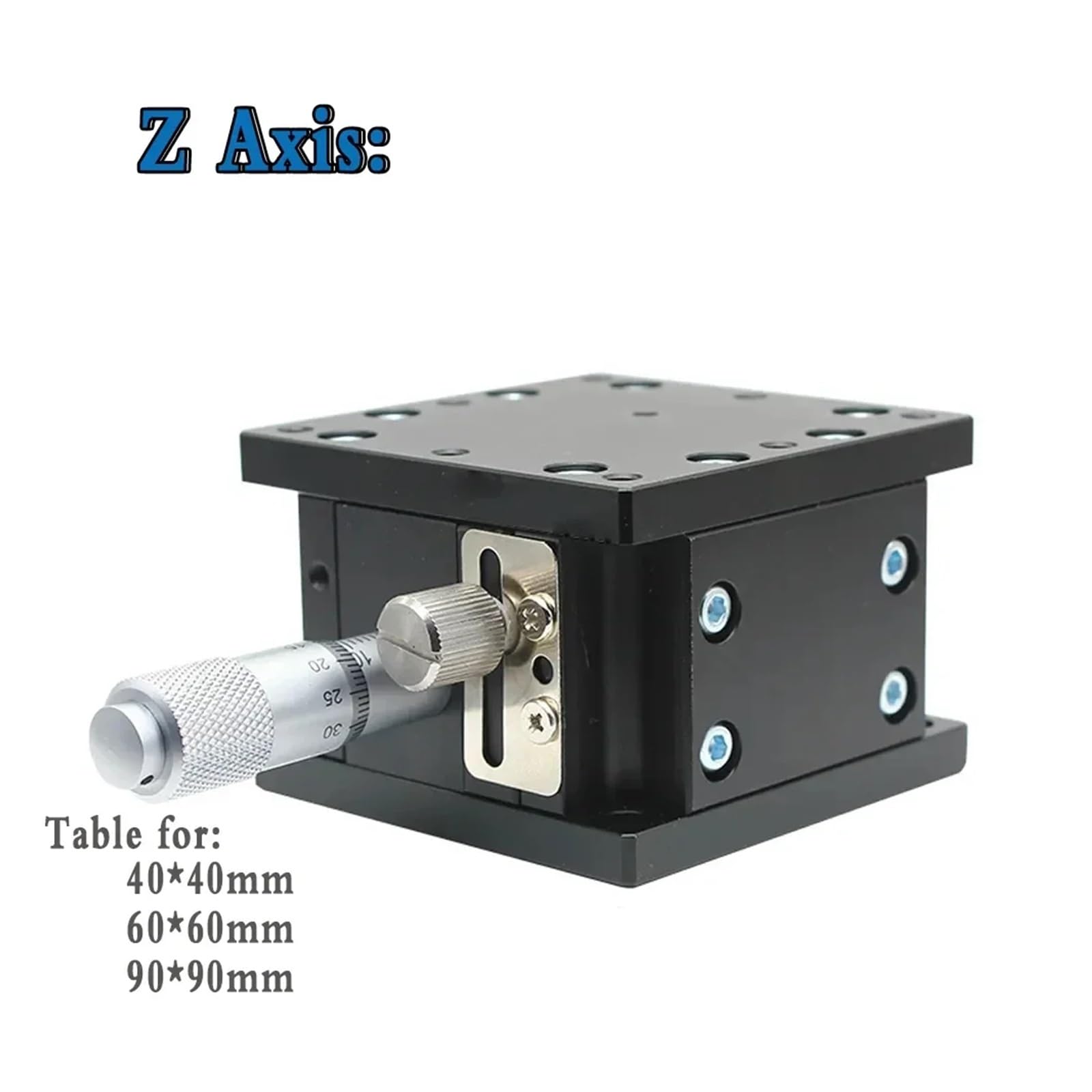 Tavolino micrometrico Mi/Ni Spostamento X/XY/ 40mm 60mm 90mm per apparecchiature ottiche (Z-,60mm)