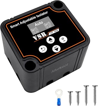 Dual Battery Isolator 12V 140 Amp Dual Battery Isolator Automatic Charger, Voltage Sensitive Relay VSR, Adjustable Smart Battery Isolator Kits for Truck Marine UTV ATV RV Boat Camper