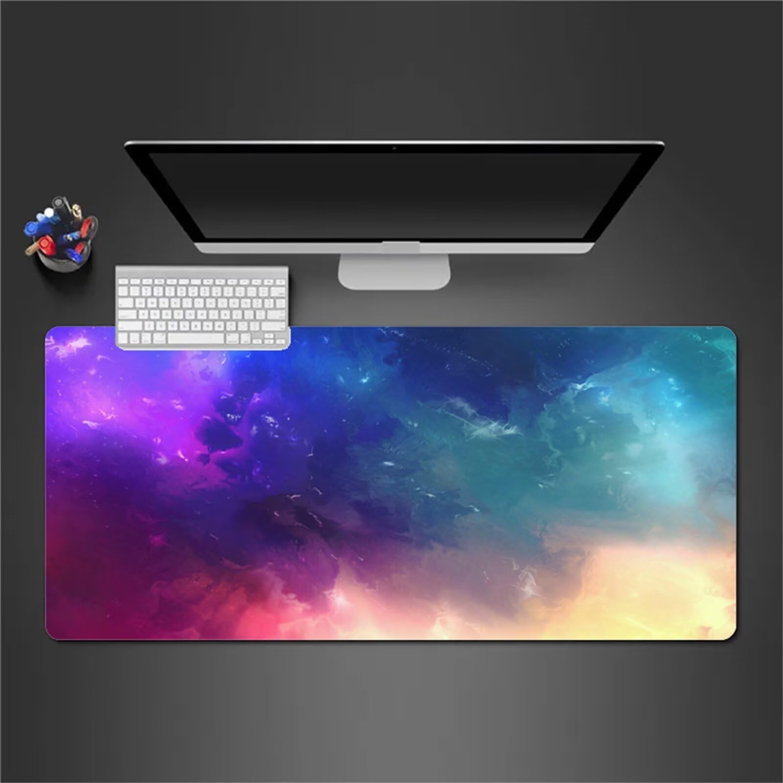 Alfombrilla Raton Gaming XXL 1200x600x3cm Alfombrilla de Ratón Grande Alfombrilla Gaming de Escritorio con Base Antideslizante para Gamers PC y Portátil (Azul Verde)