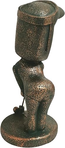 Vista 8 de Figura decorativa de estatua de Moai de Isla de Pascua, escultura de figura de moai de monopatín para adorno de oficina en casa, estatua retro