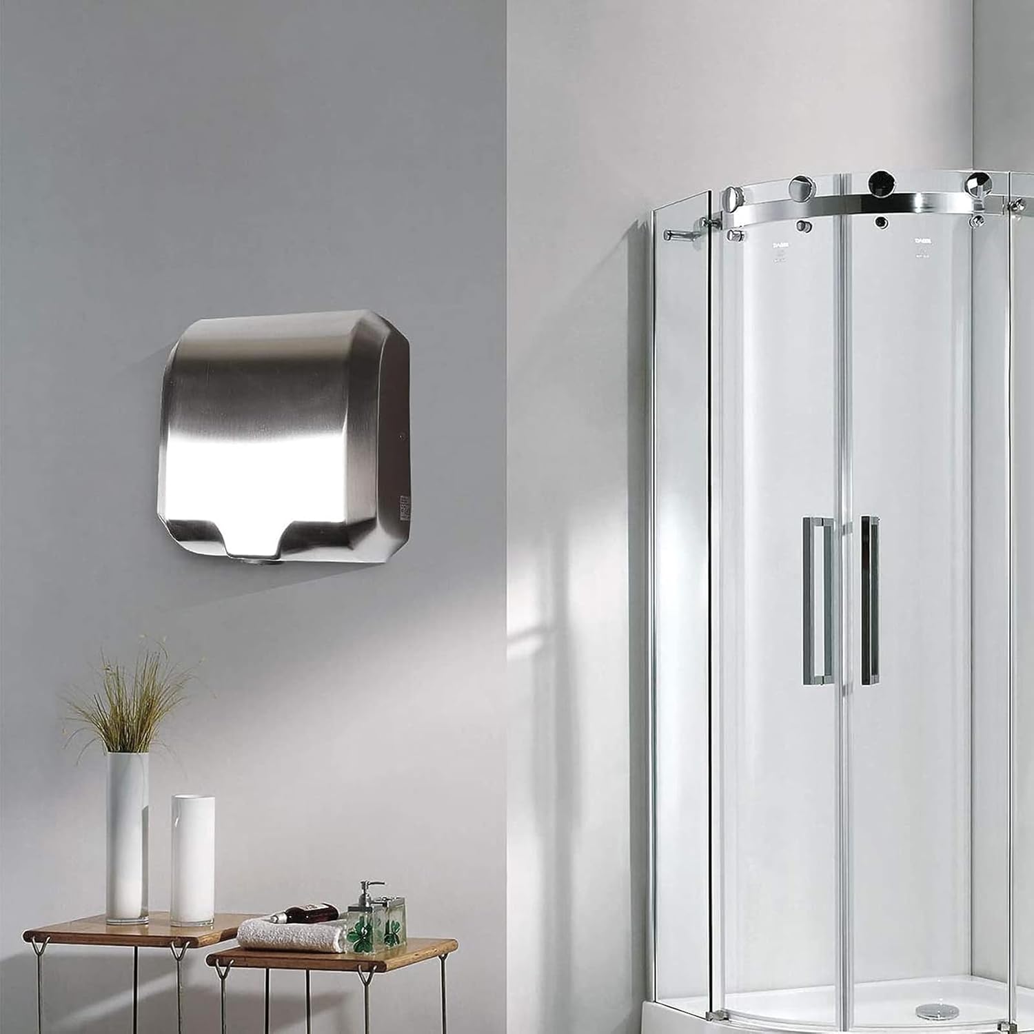 Commercial Hand Dryer Wall-Mounted Toilet Automatic Induction Hand Dryer Stainless Steel Automatic Induction Hand Dryer Bathroom Hand Wash Dryer,