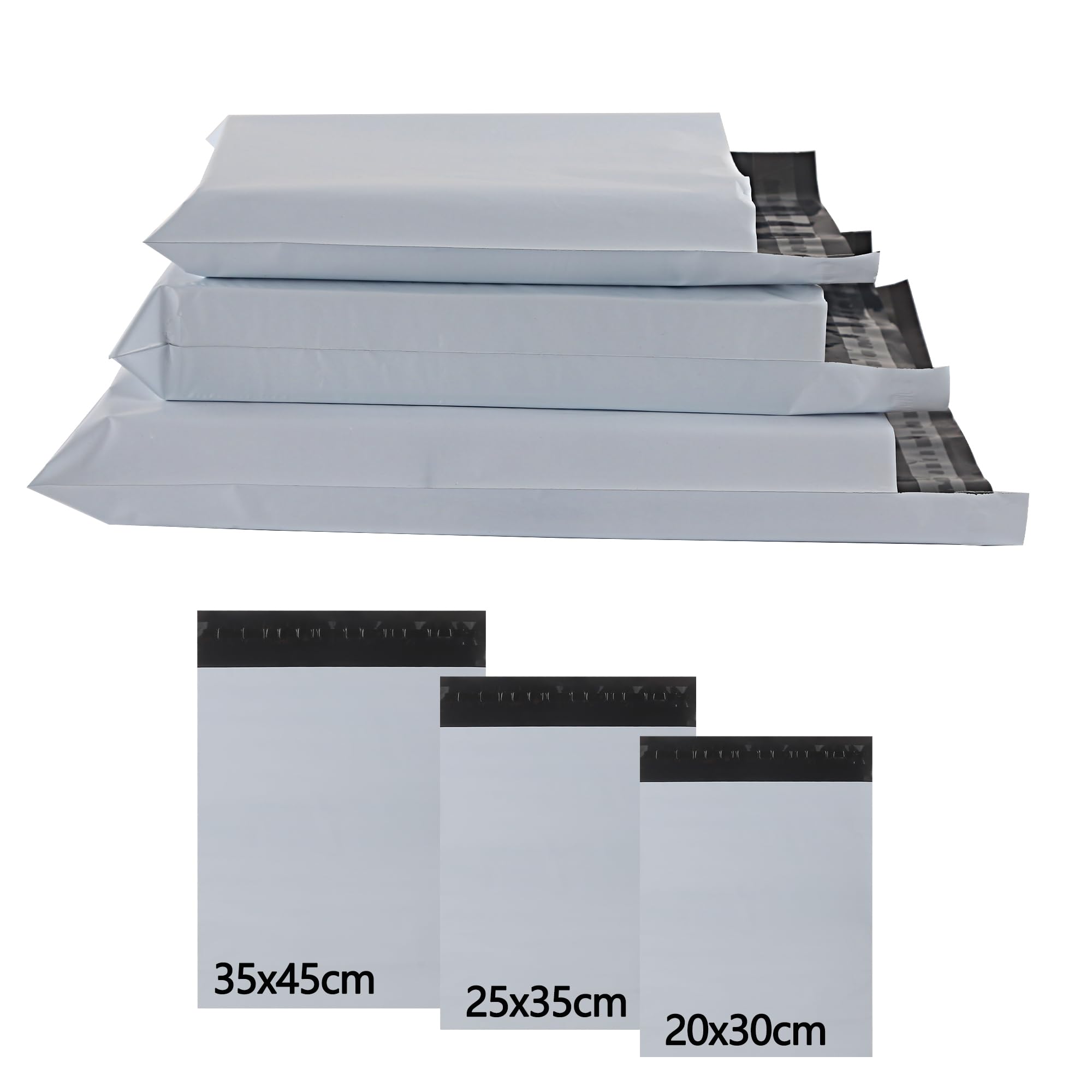 Koperty wysyłkowe, plastikowe torby wysyłkowe 20 x 30 cm/25 x 35 cm/35 x 45 cm matowe samoprzylepne torby transportowe do pakowania odzieży 30 sztuk