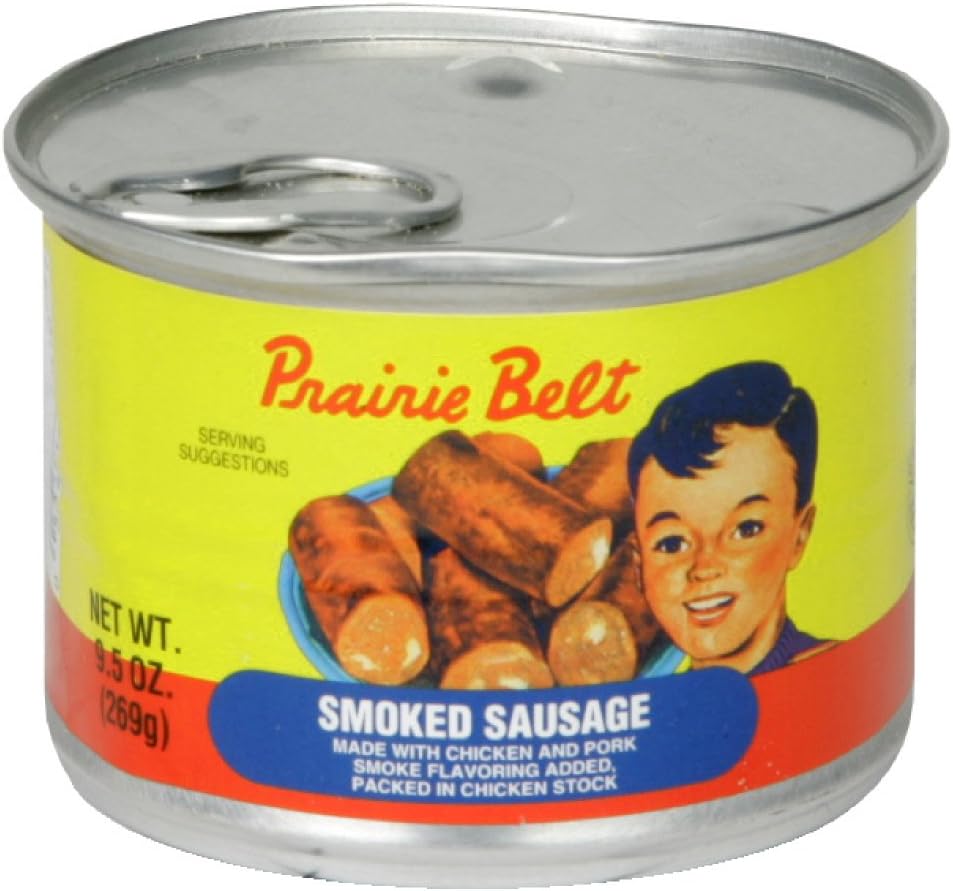 PRAIRIE BELT Smoked Sausage, 9.5 Ounce Pull-Top Can (Pack of 6) | Canned Meat | Keto Food, Keto Snacks | Low Carb High Protein Snacks | Compare to Other Brands of Vienna Sausages & Smoked Sausages
