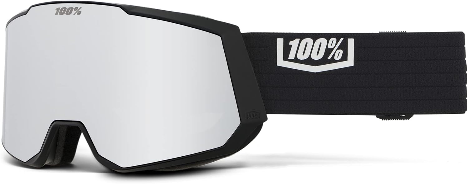 100% SNOWCRAFT XL HiPER Premium Protective Goggles (Black/Silver - Mirror Silver Lens)