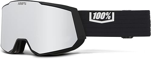 100% SNOWCRAFT XL HiPER - Gafas protectoras de alta calidad (negro/plateado, lente espejo plateado)